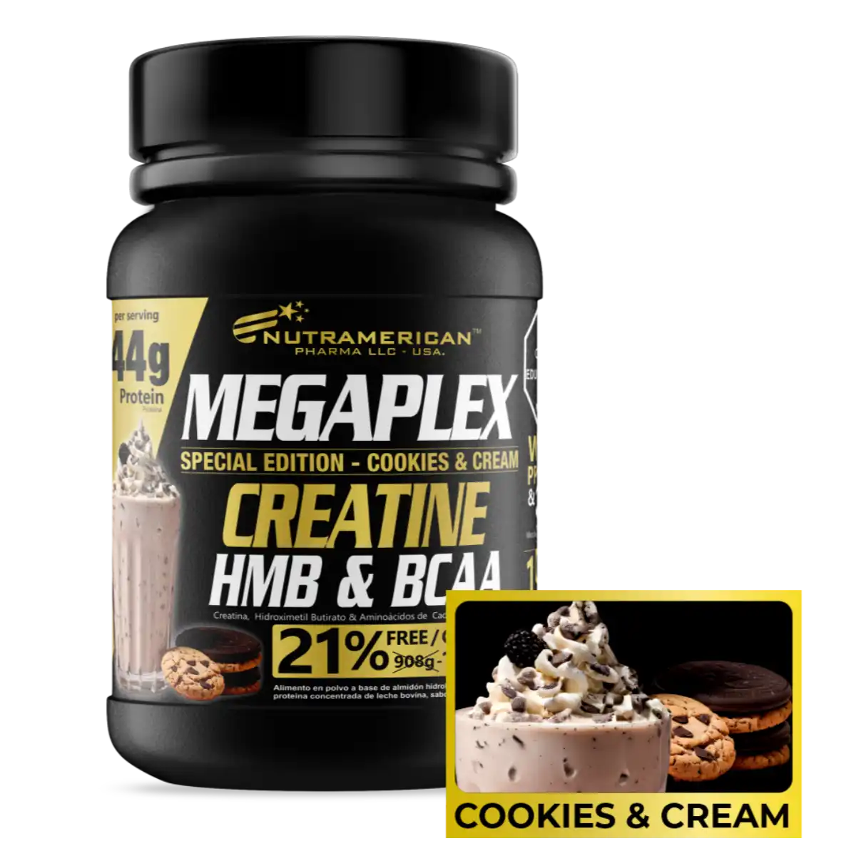 Miniatura 4 de Megaplex Creatine Power Proteína de suero de leche + Creatina Monohidrato