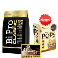 bipro classic cookies & cream 3lb gratis nutra pops caja