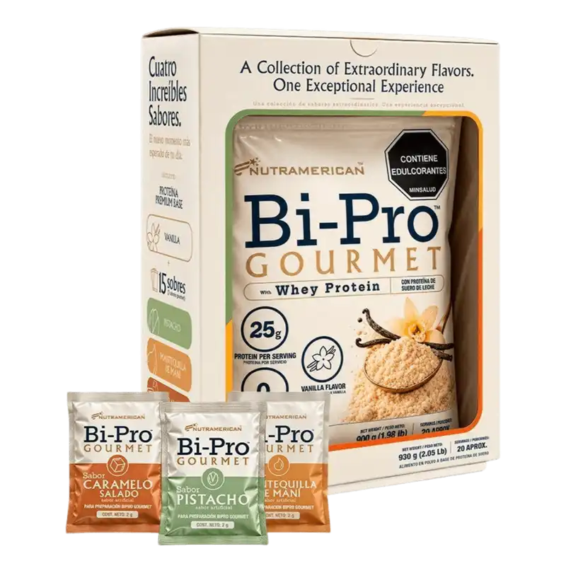 Bipro Gourmet: Vainilla + sobres de sabor · 930 g