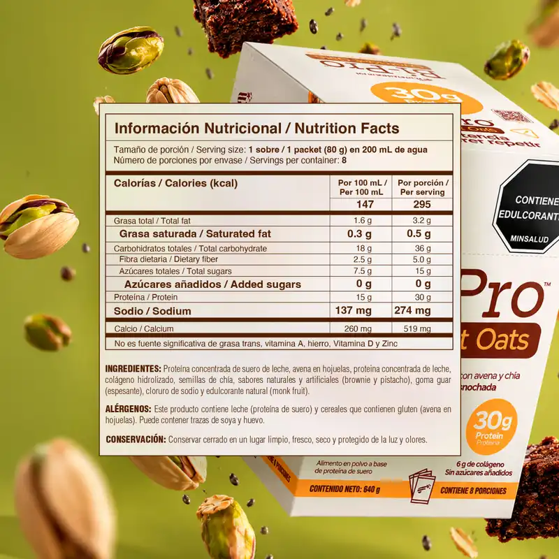 tabla nutricional de BIPRO OVERNIGHT OATS