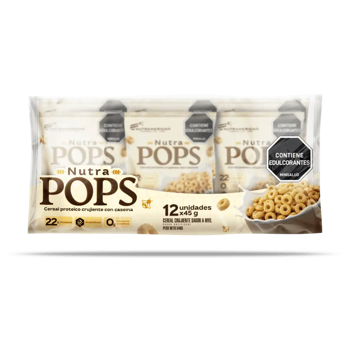 Nutra Pops | Cereal proteico crujiente con caseína