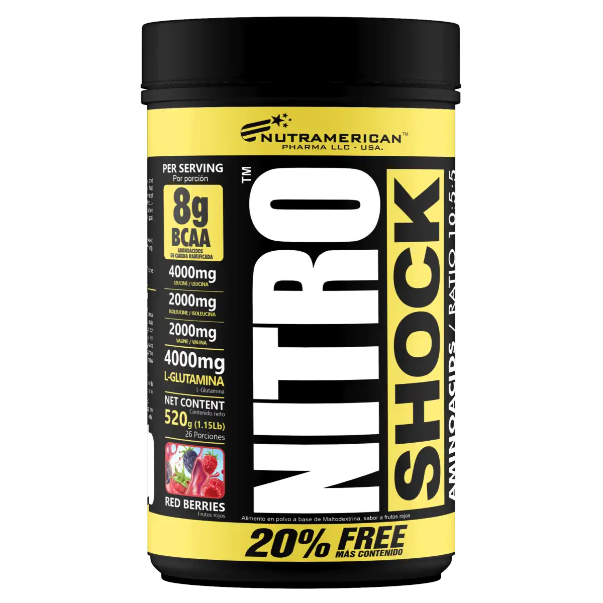 Nitro Shock Aminoácidos Ramificados y Glutamina