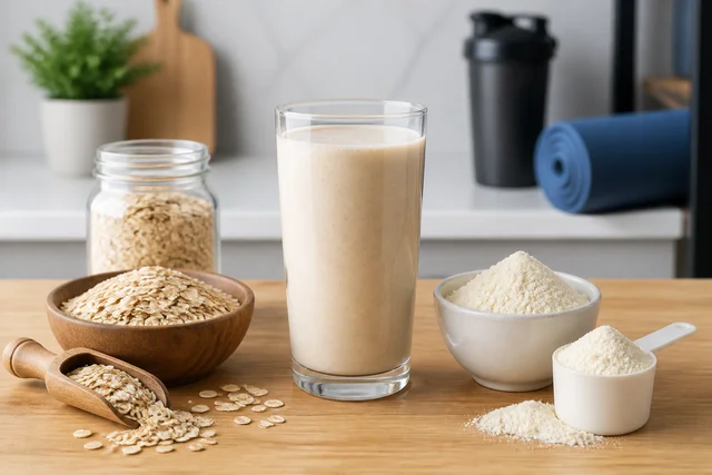 Comparación entre avena y proteína de suero de leche