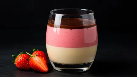 Cremosito de dos colores con cobertura de chocolate