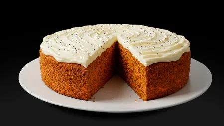 Torta de naranja, zanahoria y semillas de amapola