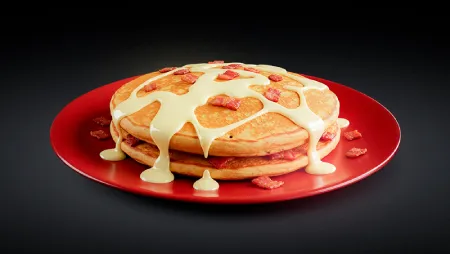 Pancakes de tocino con sirope de proteína