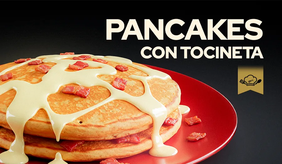 Pancakes de tocino con sirope de proteína