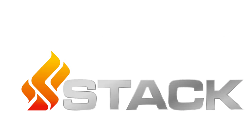 Burner stack logo white